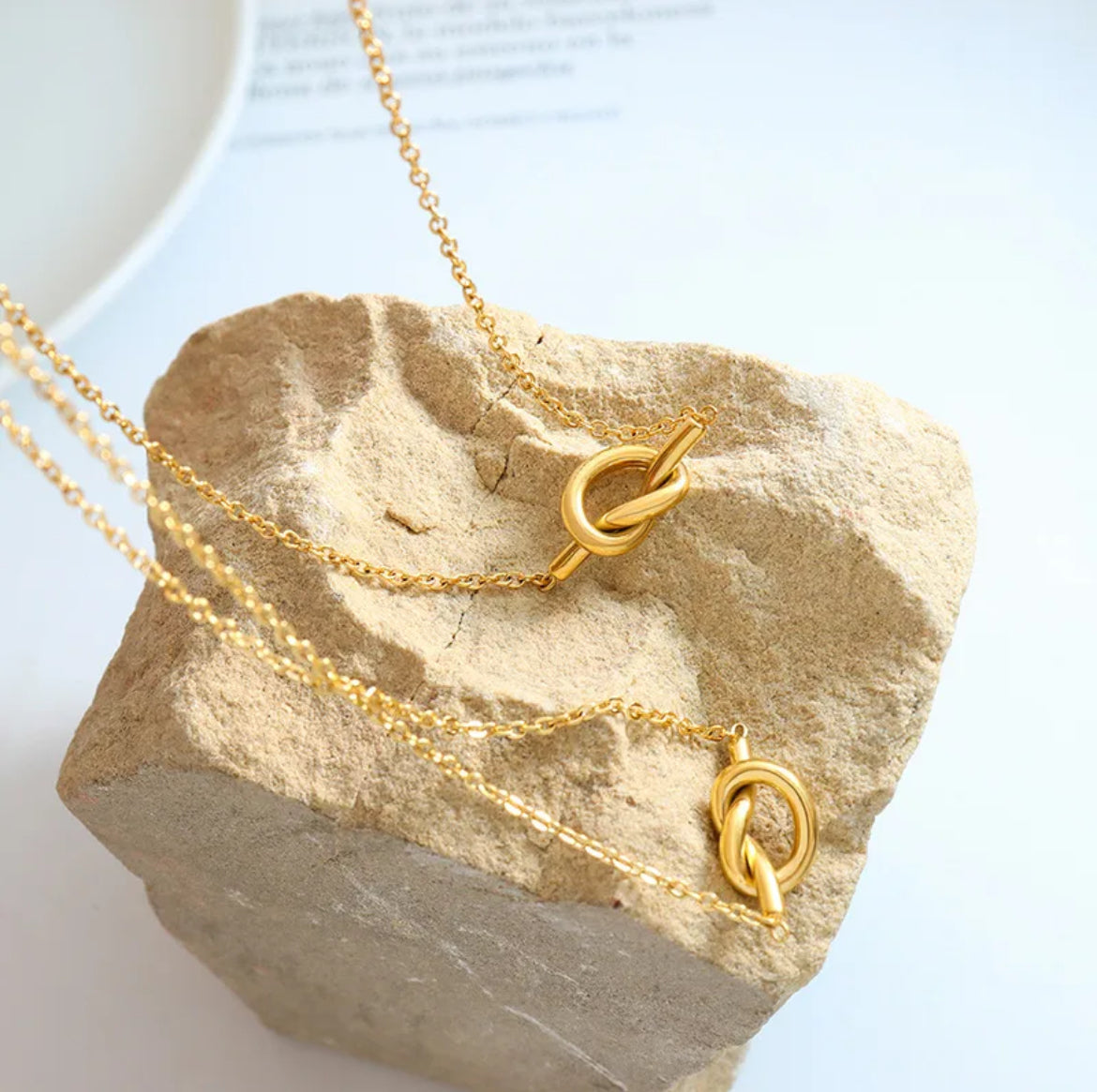Knot Titanium Steel Gold Necklace