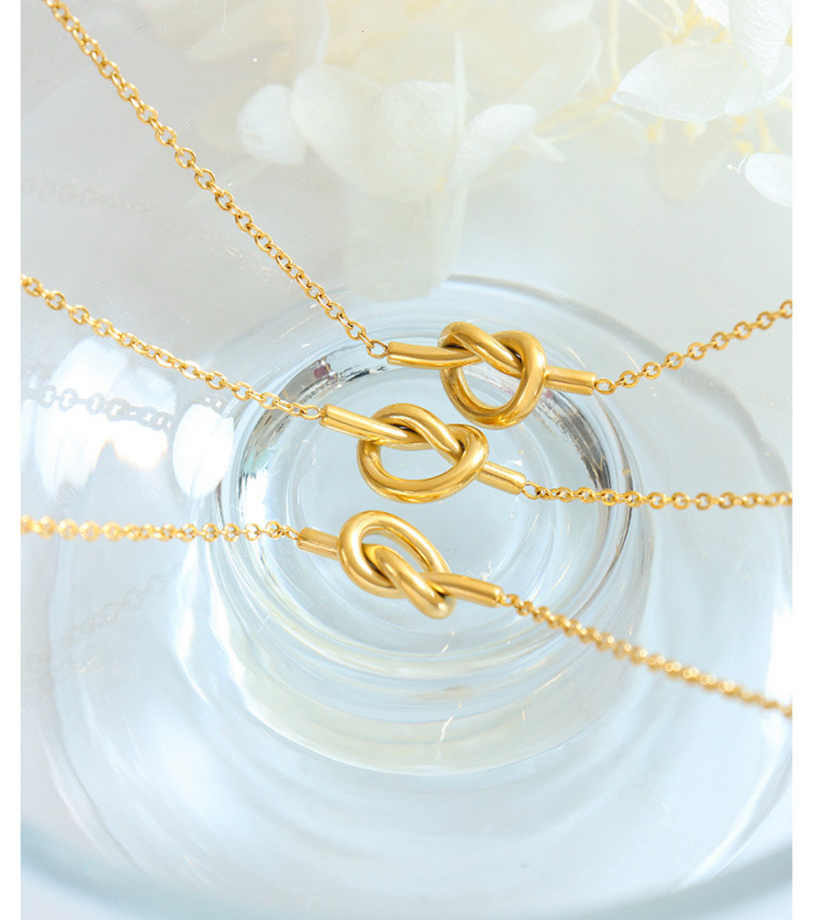 Knot Titanium Steel Gold Necklace