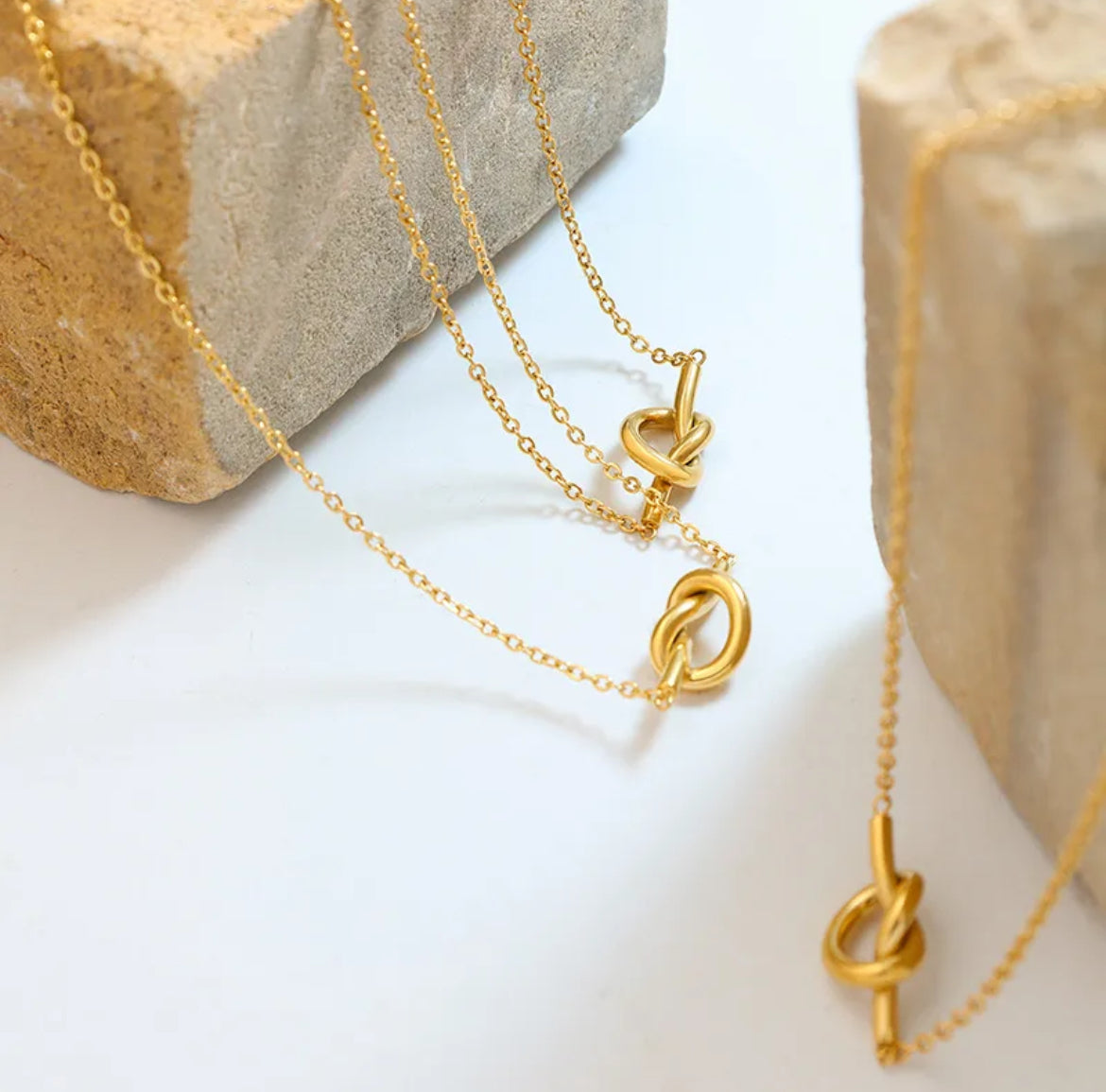 Knot Titanium Steel Gold Necklace