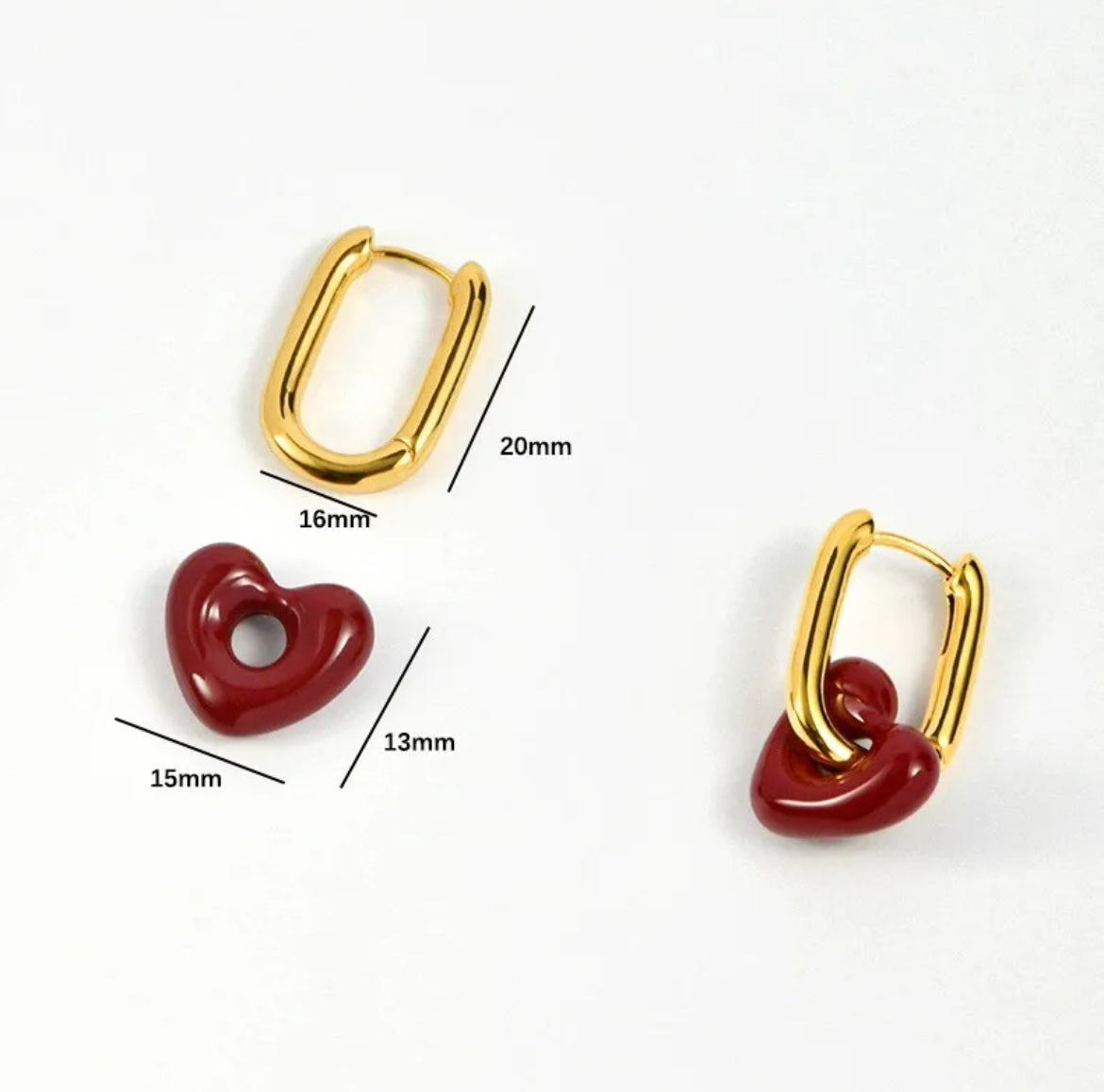 Heart shaped hoops