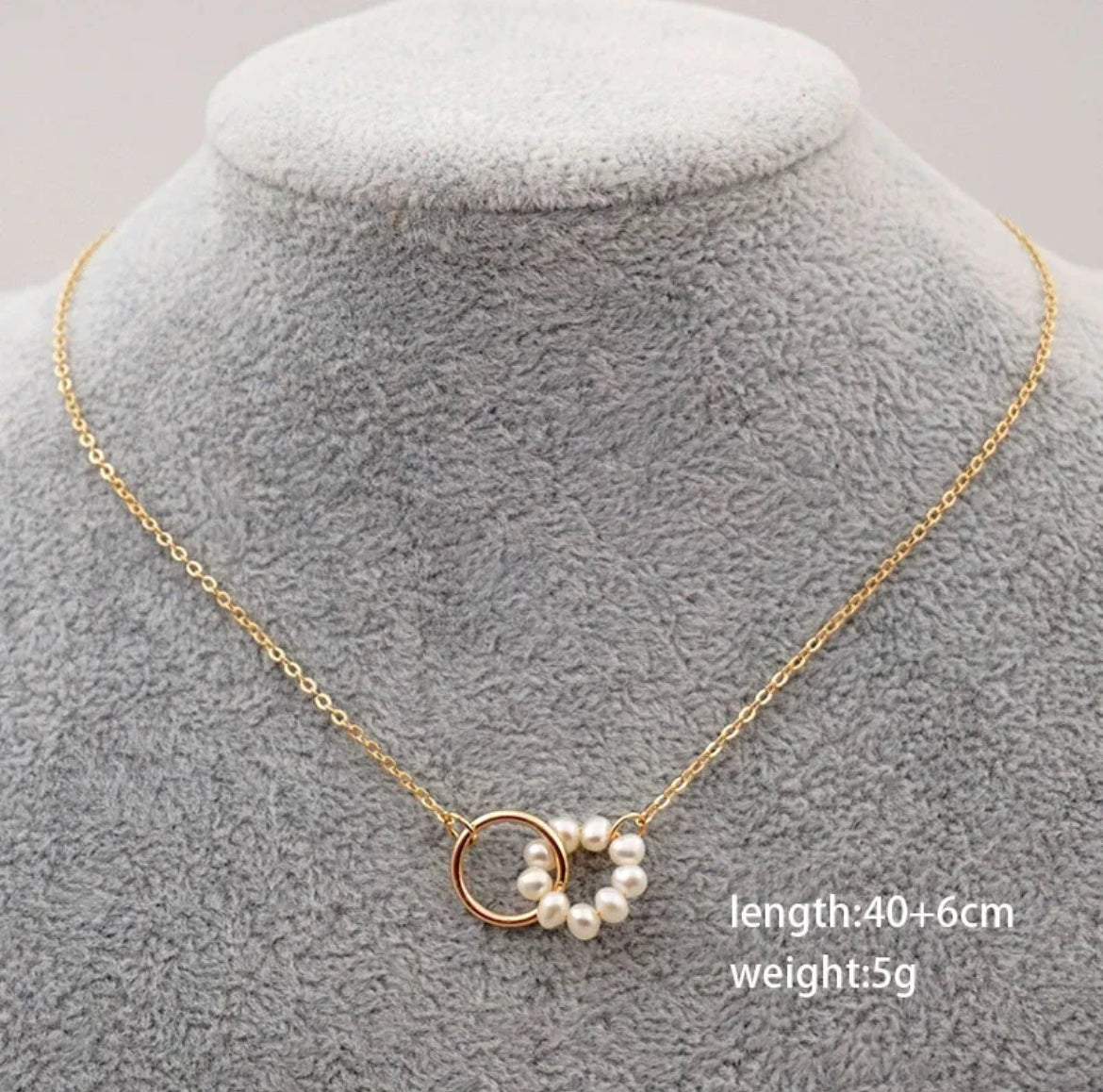 Freshwater Pearl Double Ring Necklace